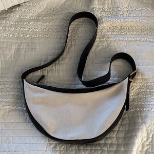 Madewell White and Black Crescent Crossbody sling Bag